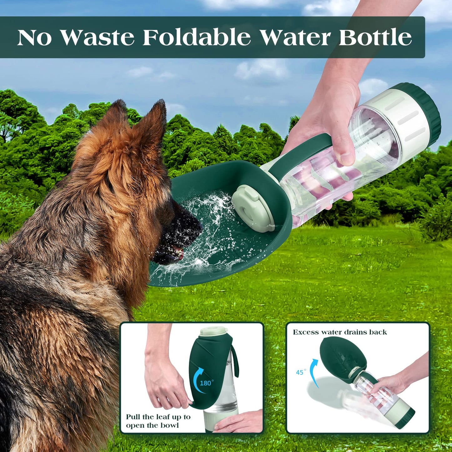 HydroPaw™ - La Botella 3 en 1 para Paseos Premium